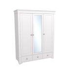 Шкаф 3х дверный с зеркалом «Бейли» белый воск