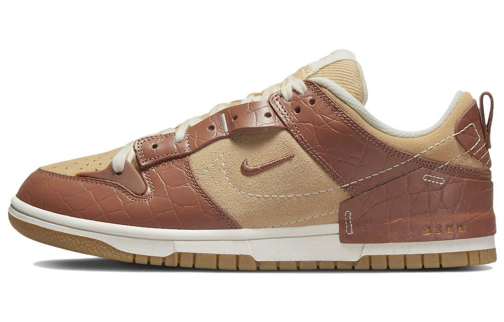 Кроссовки Nike Dunk Low 2 "Brown Croc" (Женская размерная сетка)