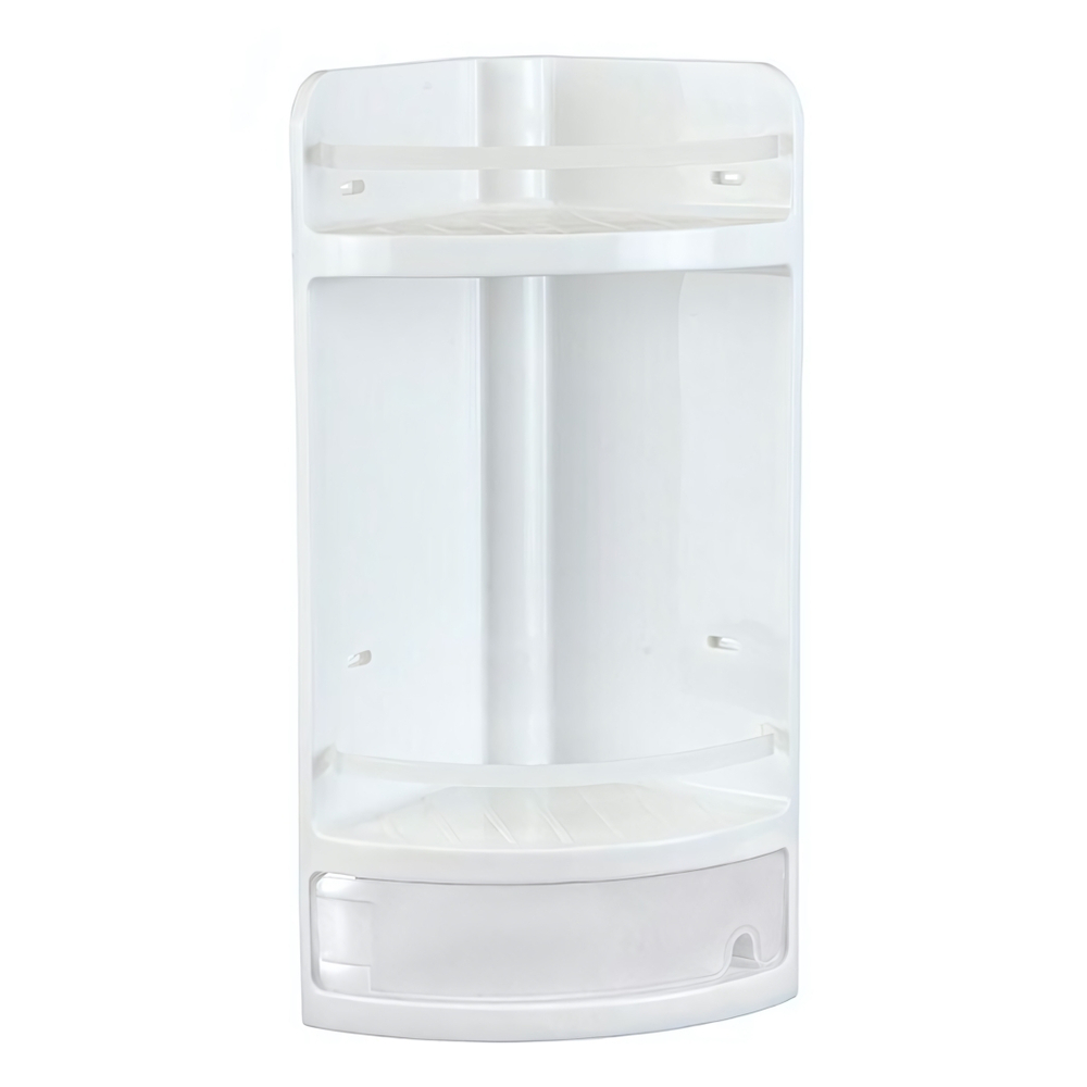 Полка в ванную угловая навесная 2 яруса + закрытая секция М2759