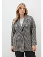 Жакет трикотажный в клетку стиль old money без подклада