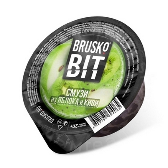 Бестабачная смесь для кальяна BRUSKO BIT, 20 г, Смузи из яблока и киви