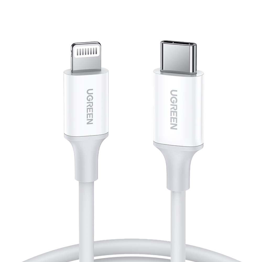 Кабель Ugreen US171 Lightning To Type-C 2.0 Male Cable White 1M, 10493