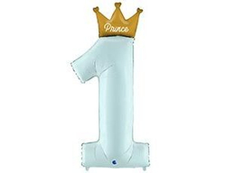 Г ЦИФРА 1 46" PRINCE с короной голубая