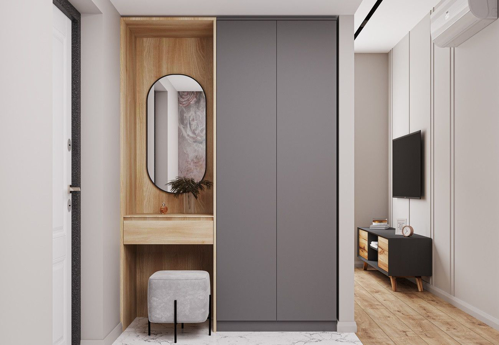 МОРИ МШ 800 Шкаф с 2 дв. (ш802*г478*в2100мм), ЛДСП графит