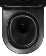 Унитаз подвесной Azario VELA 360х480х360 безободковый, система смыва "Торнадо", с быстросъемным сиденьем "Микролифт", черный матовый (AZ-2480MB)