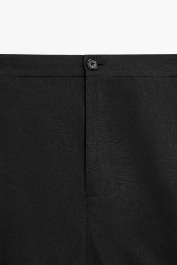 Massimo Dutti Короткие шорты из 100% льна, черный