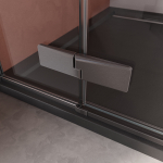 Душевой уголок Cezares LINER-AH-1-120/90-C-GM-L, 120х90х195, левосторонний, профиль оружейная сталь, стекло прозрачное