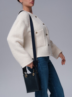 Сумка кожаная кросс-боди Deboro 30347 синий/сафьяно