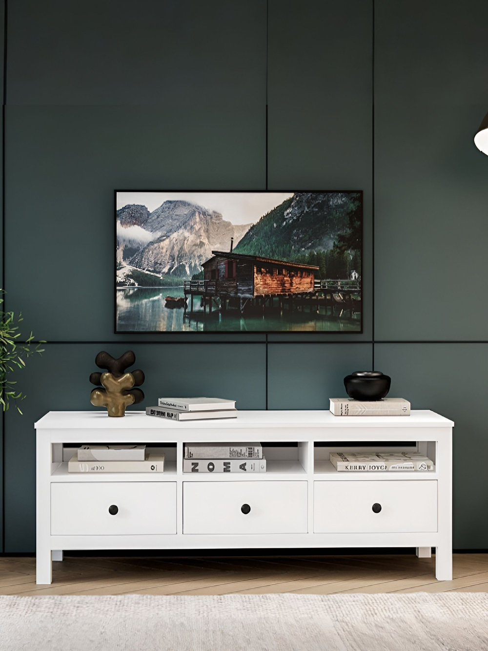 IKEA ТВ-тумба HEMNES, белая, 183*57*46, КЫМОР (ИКЕА ХЕМНЭС)