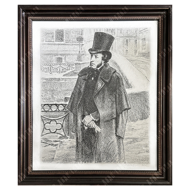 Лаврухин Ю.Н. (1924–2016). Пушкин. Мойка. 1992 г. Бумага, автолитография.