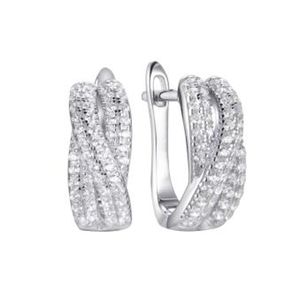 Серьги из серебра с фианитами