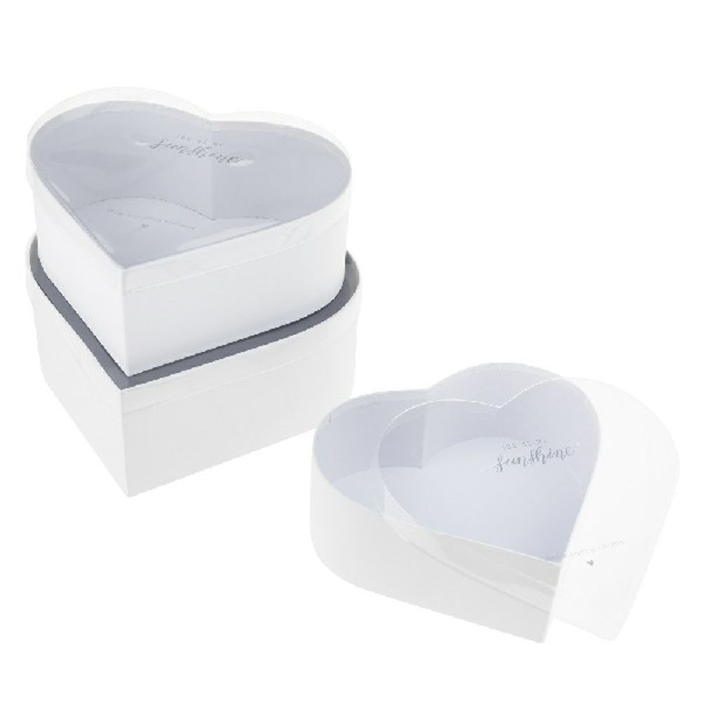 Набор/3шт "Сердце" 28x25xH11см-23x21xH8,5см (Белый)