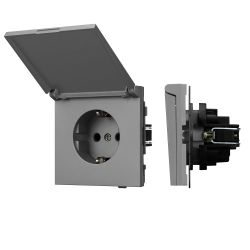 Механизм розетки влагозащищённый SCT-TENDO-MCP-PL-GR (230V, 16A) (Arlight, Графитовый) 054092