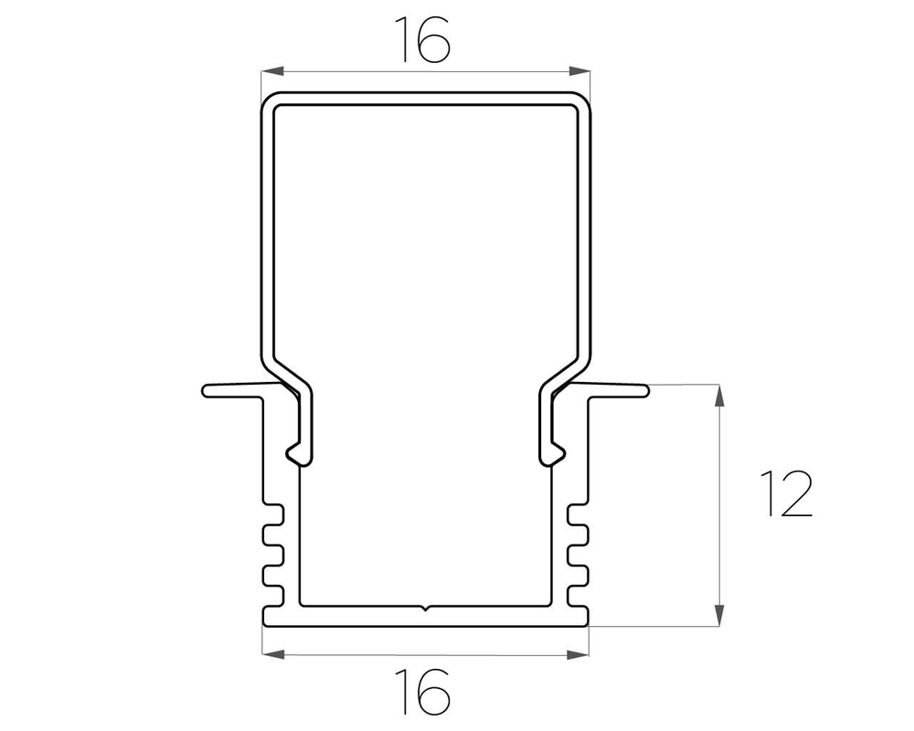 Профиль врезной алюминиевый LC-LPV-1222-2 Anod