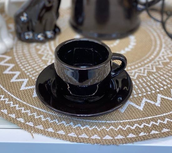 Кофейная пара Чёрный оникс: чашка 80 мл, блюдце d=5,2 см