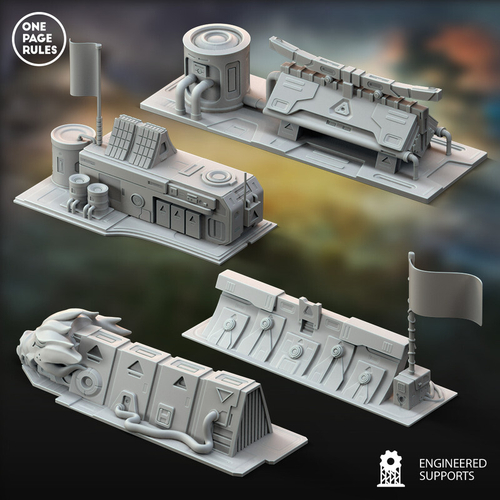 Xenos Armies Tau Empire террейн баррикада 1 шт. миниатюра для dnd, днд, pathfinder, фентези, Настольная игра, НРИ, Варгейм, РПГ