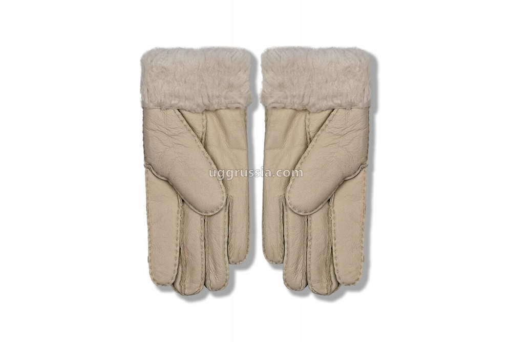 UGG Перчатки Кожаные Женские Серые