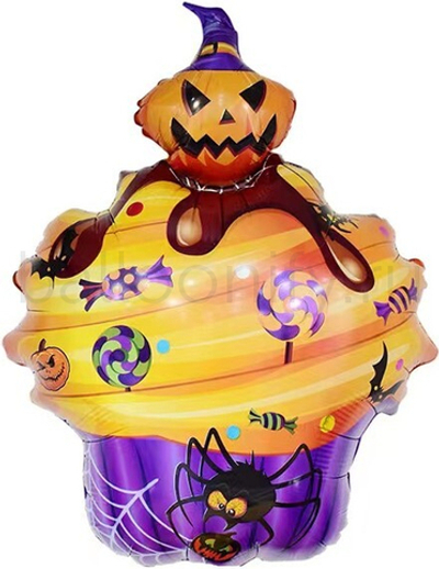 Шар (32''/81 см) Фигура, Капкейк на Хэллоуин, 1 шт.