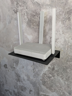 Полка для ТВ приставки, wifi роутера, видеорекордера, игровой консоли черная