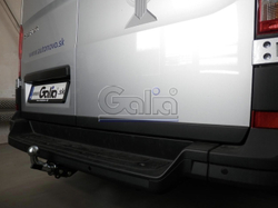 Фаркоп оцинкованный Galia V085A для Volkswagen Crafter фургон со ступенькой, одинарные колеса сзади 2017-(паспорт и сертификат в комплекте)(без электрики)