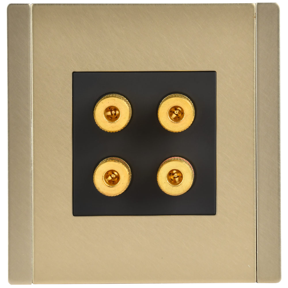 FORTE&PIANO Аудиорозетка 4-местная FP639M металл шампань IEK