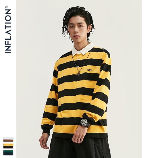 Рубашка INF поло Stripes(yellow)