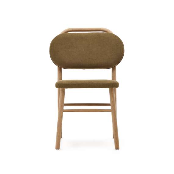 Helda Стул из зеленой синели и массива дуба