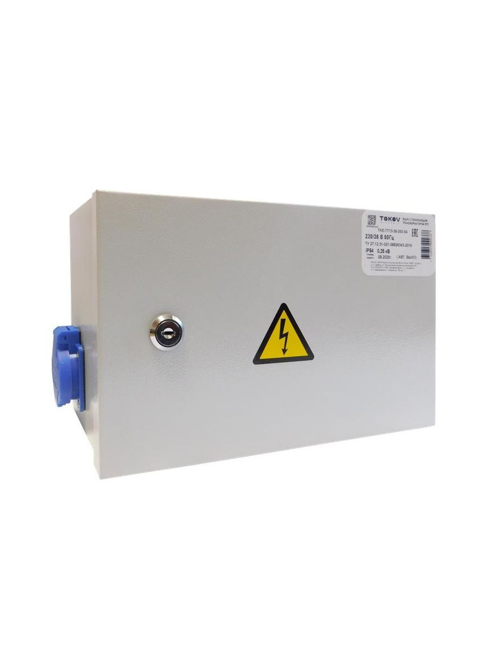 Ящик с понижающим трансформатором ЯТП 0.25 230/12 (3 авт. выкл.) IP54 TOKOV ELECTRIC TKE-TT13-12-250-54