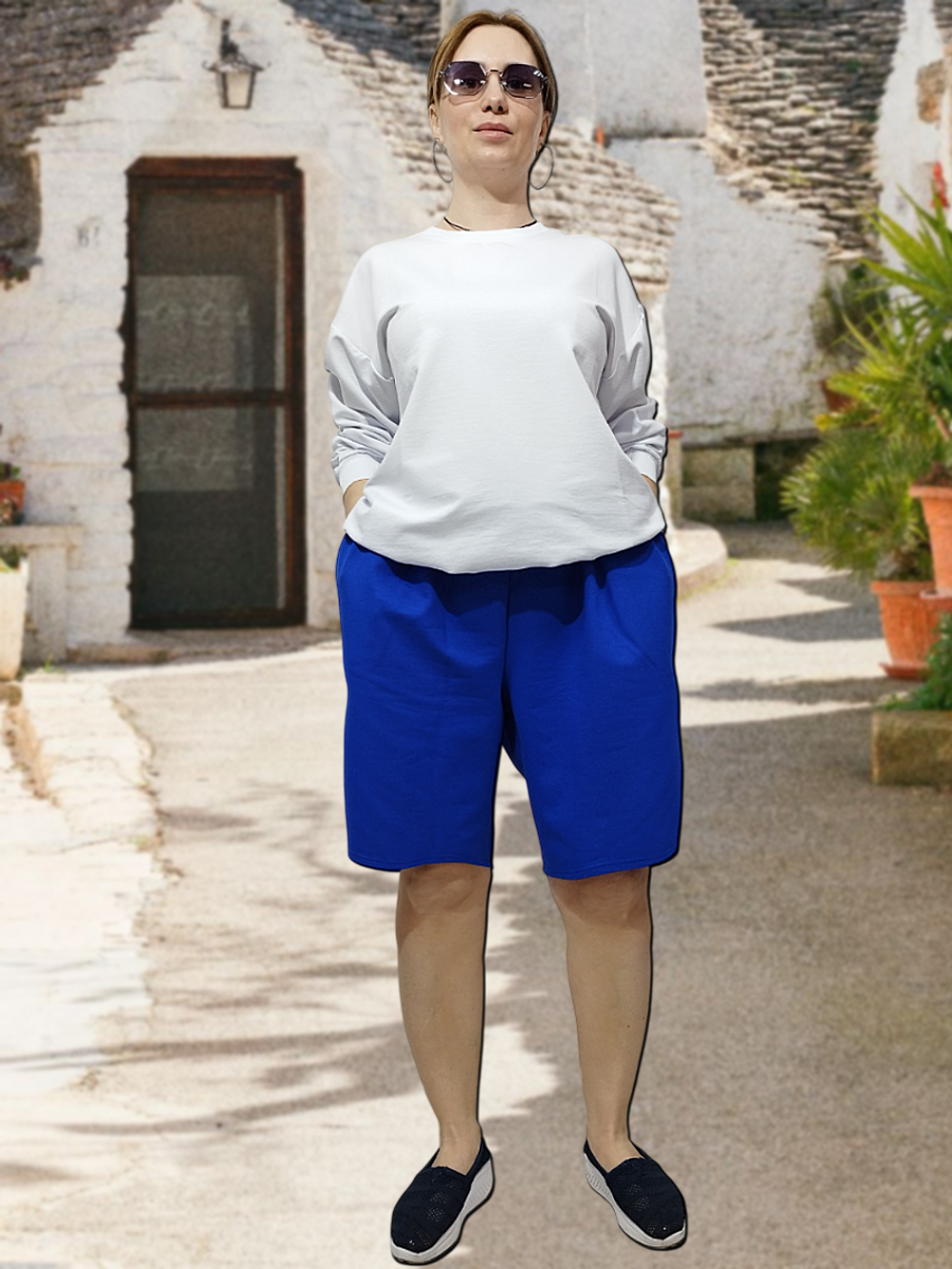 2178 Шорты женские васильковый (60)