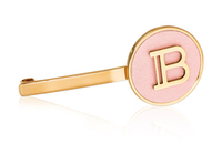 Balmain Hair Couture Заколка-слайд розового цвета с логотипом В Лимитированная коллекция