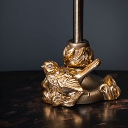 Настольная лампа Белла Бронза с абажуром Адель Шоколад