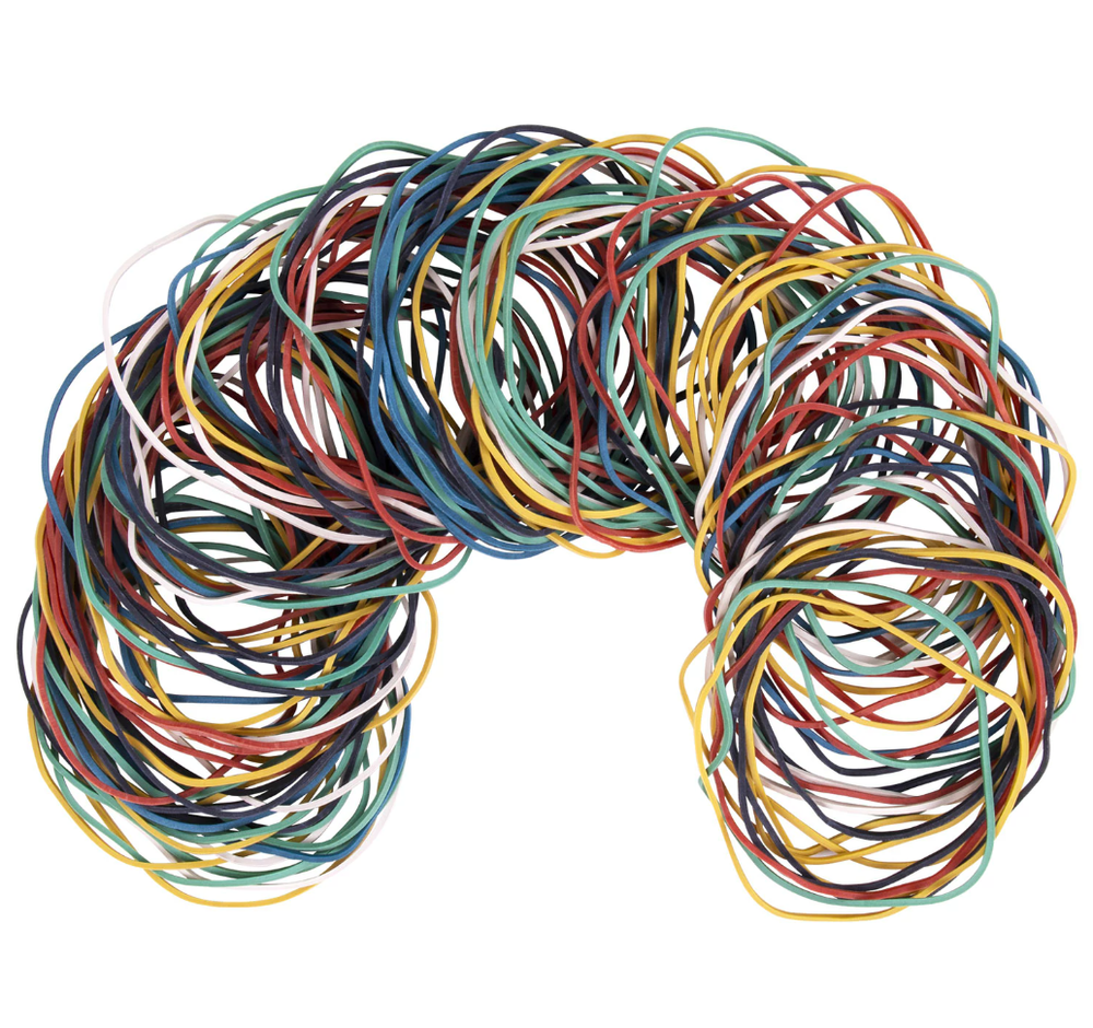 Резинки банковские универсальные диаметром 60 мм, BRAUBERG 100 г, цветные, натуральный каучук, 440036-RM