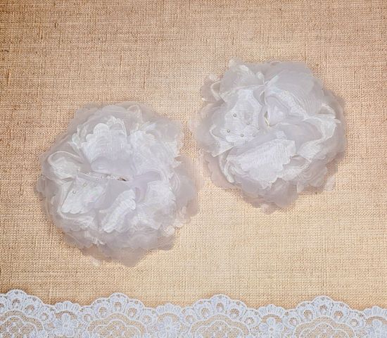 Большие школьные банты из множества лепестков и лучей из бусинок, на резинке, 2 шт.