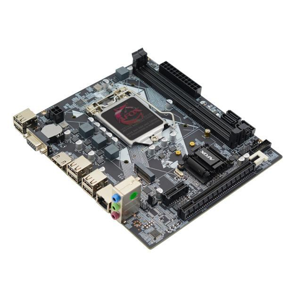 Материнская плата AFOX IH61-MA2-V4, Socket1155, mATX, Retail, 2xDDR3, PCIe3.0, 1xM.2, GLAN, 8xUSB2, 2xUSB3, CPU TDP 95Вт, VGA, HDMI