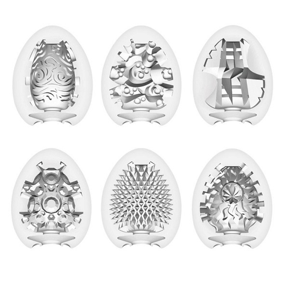 Набор из 6 мастурбаторов с различным рельефом Tenga EGG II Hard Boiled EGG-VP002