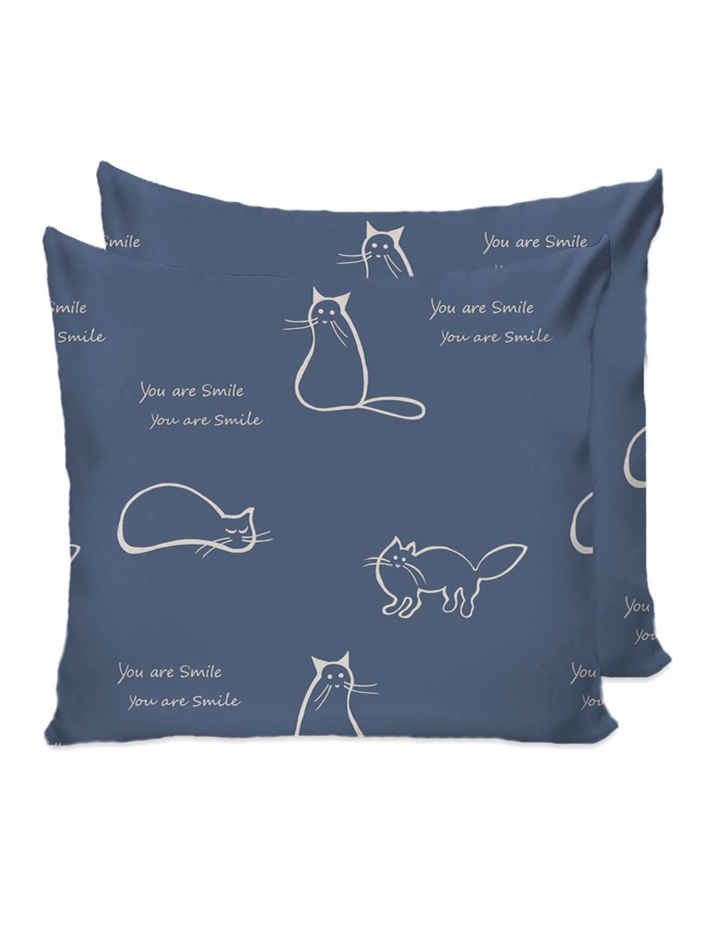 Постельное белье Сказка "Котики/Котики (компаньон)" 2-спальный Наволочка 70х70 см 2 шт Простынь на резинке 160х200 см Пододеяльник 175х215 см, перкаль