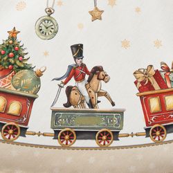 СКАТЕРТЬ КРУГЛАЯ "ЩЕЛКУНЧИК" ,150СМ , БЕЖЕВЫЙ ,100% ХЛОПОК , ТВИЛ