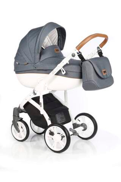 Детская коляска Roan Bass Soft 3 в 1 New 2019 (Серый) Blue Dots
