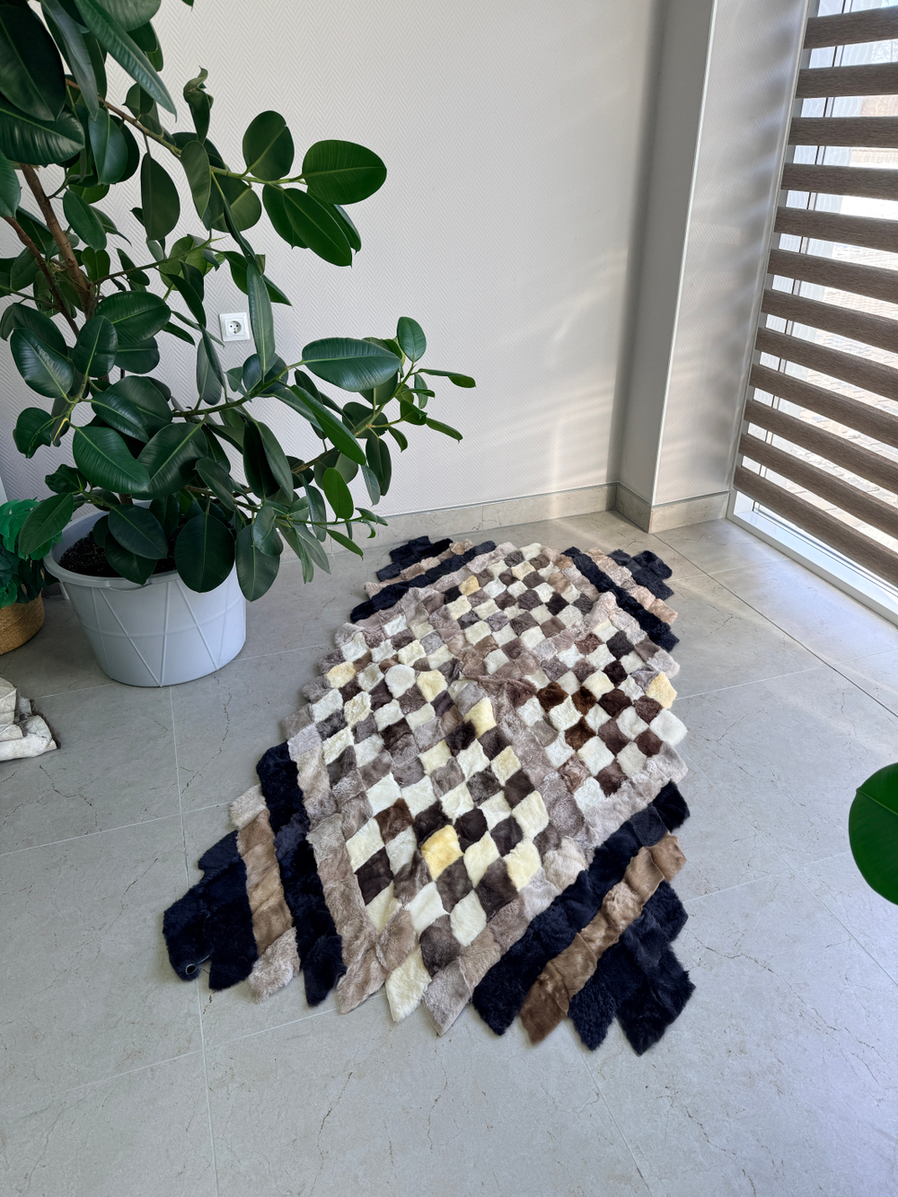 Покрывало меховое ковер из шкуры овчины