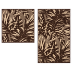 Набор ковриков д/ванной Shahintex LOOP ITALIANO  50*80+50*50 "джунгли" шоколадный