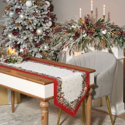 ДОРОЖКА "МОРОЗКО.СНЕГИРИ "45Х215СМ ,КРАСНЫЙ, 100% ХЛОПОК,ТВИЛ ПРОПИТКА