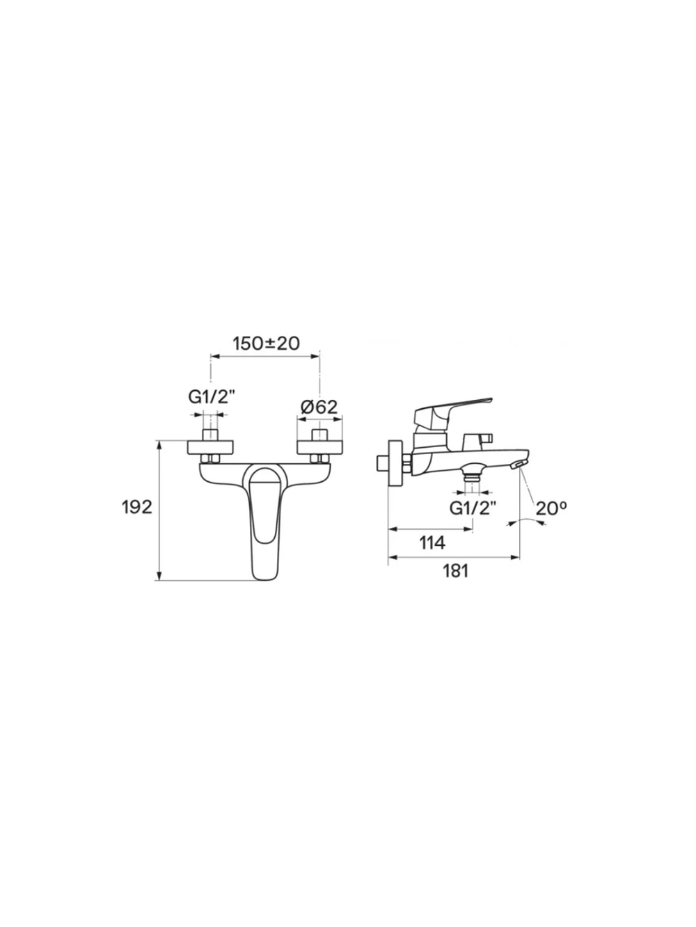 Смеситель для ванны с душем Santek Форт с аксессуарами, хром, WH5A10004C001