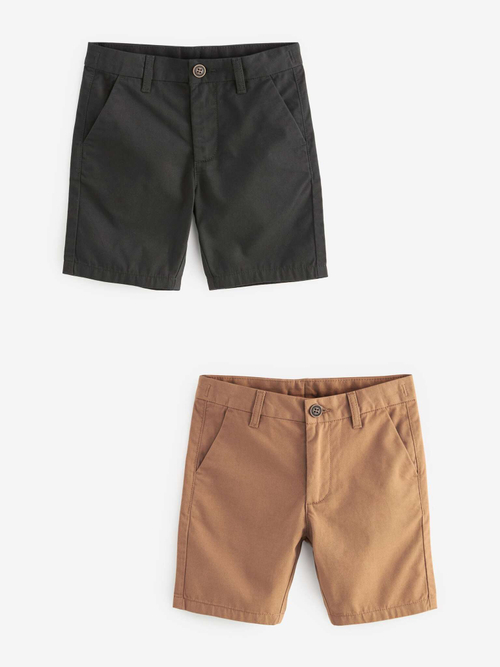 Шорты чинос для мальчика Next B60-237, 2 шт., Черный, Коричневый