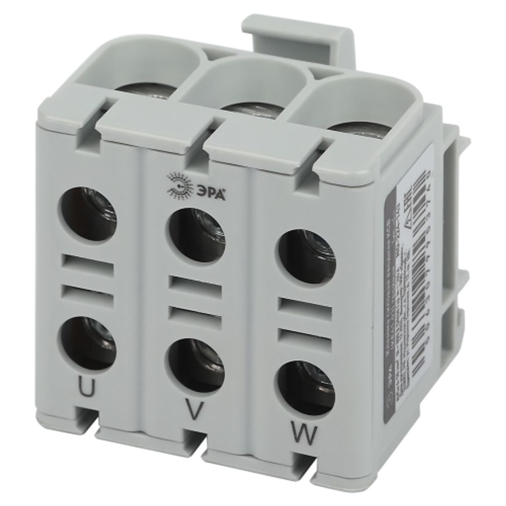 Клемма силовая вводная КСВ ЭРА NO-224-143 тройная KE61.03 6-50 мм2 серая L