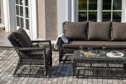 "Гранд Латте" лаунж-зона из искусственного ротанга, цвет графит