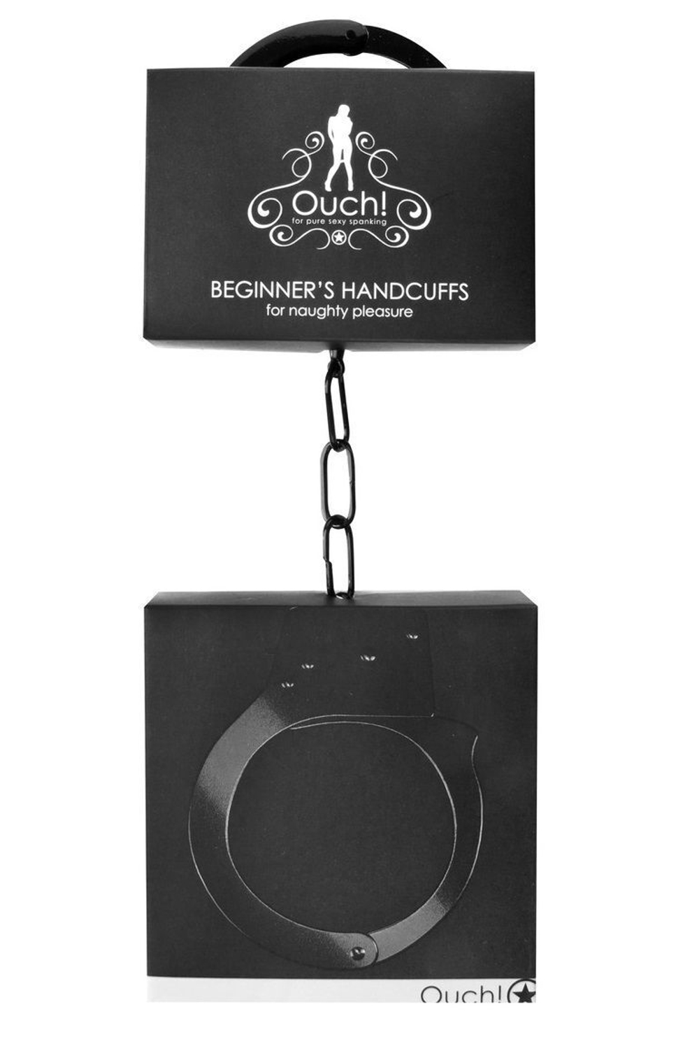 Чёрные наручники OUCH! Black (Цвет: черный)