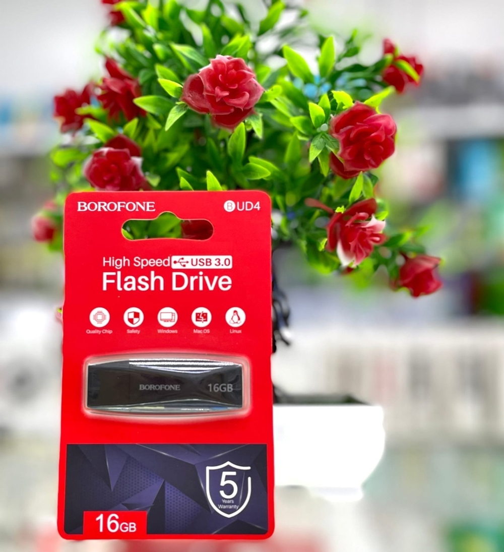 USB Флешка 16GB Borofone BUD4, USB 3.0, черная