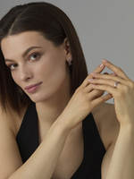 Серьги из красного золота с рубинами и бриллиантами 26450-103