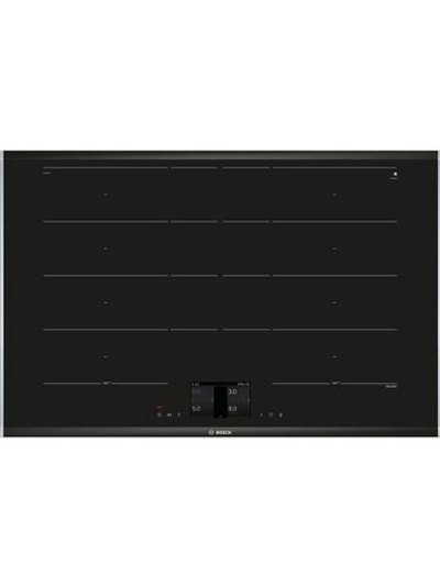 Встраиваемая индукционная панель BOSCH PXY875KV1E Serie 8, независимая, 4 конфорки, расширенная зона нагрева, чёрная