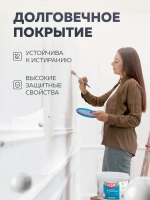Краска интерьерная ОLECOLOR для стен и потолков, 1 кг, белая, без запаха, Быстросохнущая, Акриловая, Водоэмульсионная, Матовое покрытие